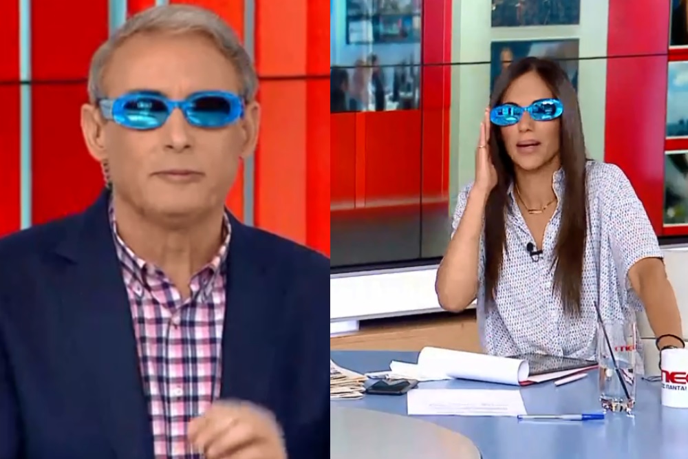 Επική στιγμή στην «Κοινωνία Ώρα Mega»: Χασαπόπουλος και Βούλγαρη φόρεσαν τα viral γυαλιά της Παγώνη