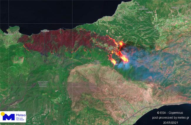 Πυρκαγιά – Αλεποχώρι: Απογοητευτική η εικόνα από τον δορυφόρο – Γυμνώθηκαν τα Γεράνεια Όρη