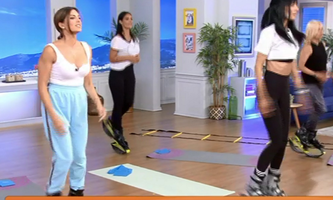 Happy Day: Η Σταματίνα Τσιμτσιλή ξεκίνησε την εκπομπή με γυμναστική σαν… καγκουρό