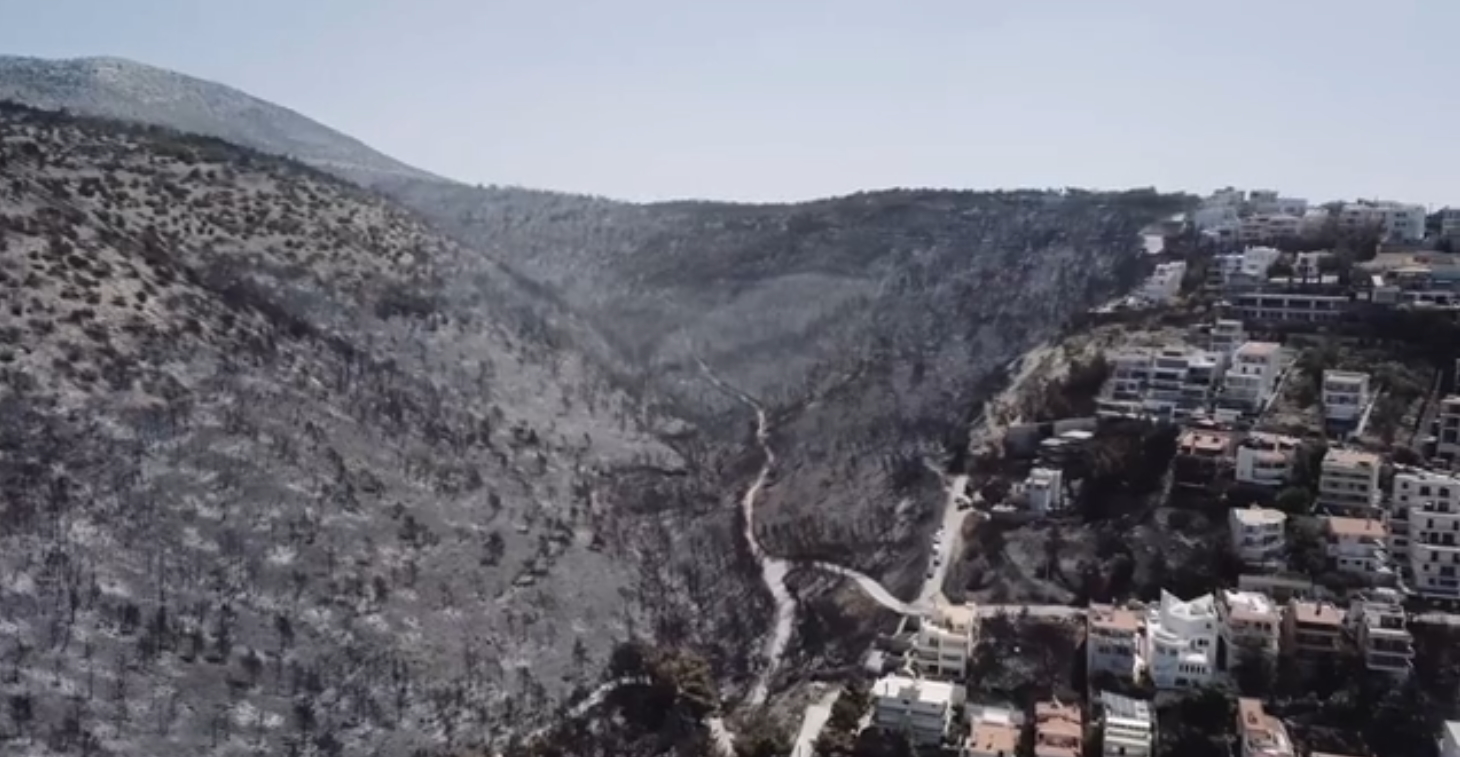 Βούλα: Αποκαρδιωτική η εικόνα από drone – Κάηκε το αναγεννημένο δάσος της περιοχής
